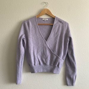 Madewell Wrap Front Pullover Sweater in Lavender Size Medium